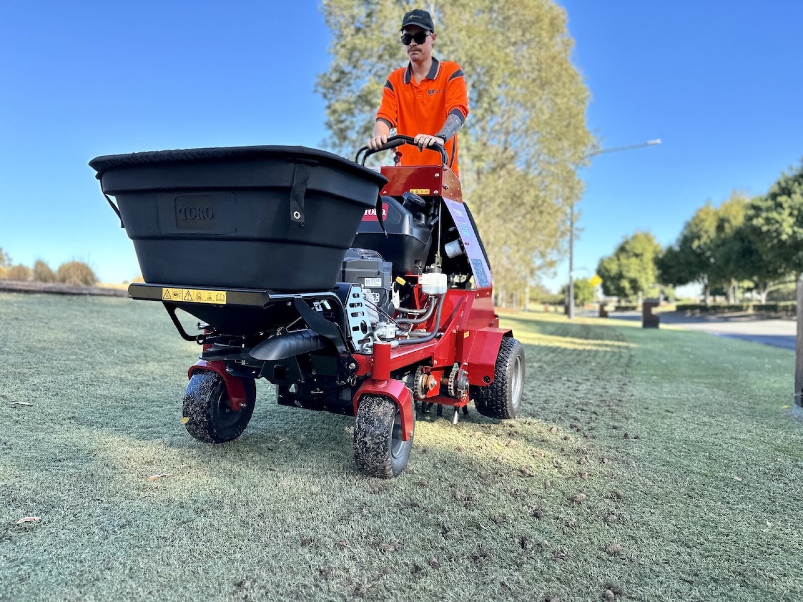 SureGreen aerating turf renovation